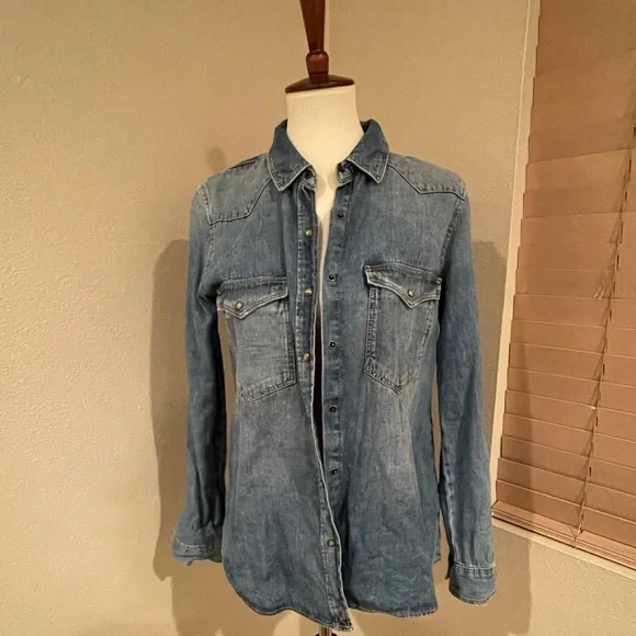 Zara Denim Shirt Size M - Picture 4 of 7